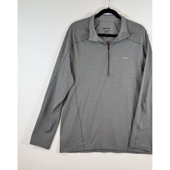 Patagonia Men Shirt Gray Capilene 3 Midweight Baselayer 1/4 Zip Pullover L Large - Picture 4 of 10